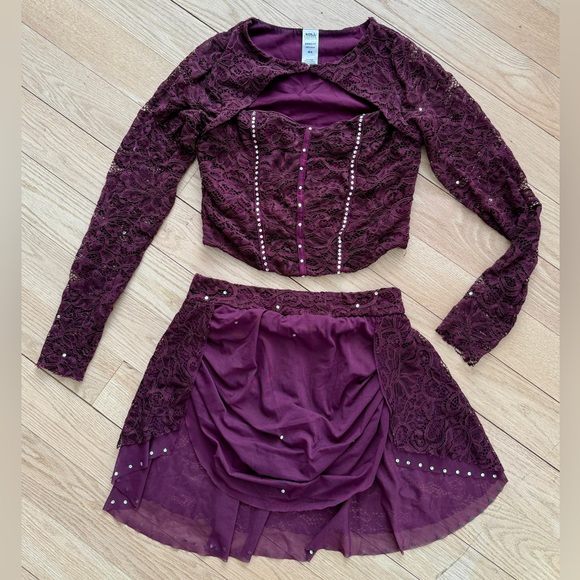 WISH COME TRUE DANCE LYRICAL COSTUME 24061Y Anti-Hero Leotard Merlot Red Medium